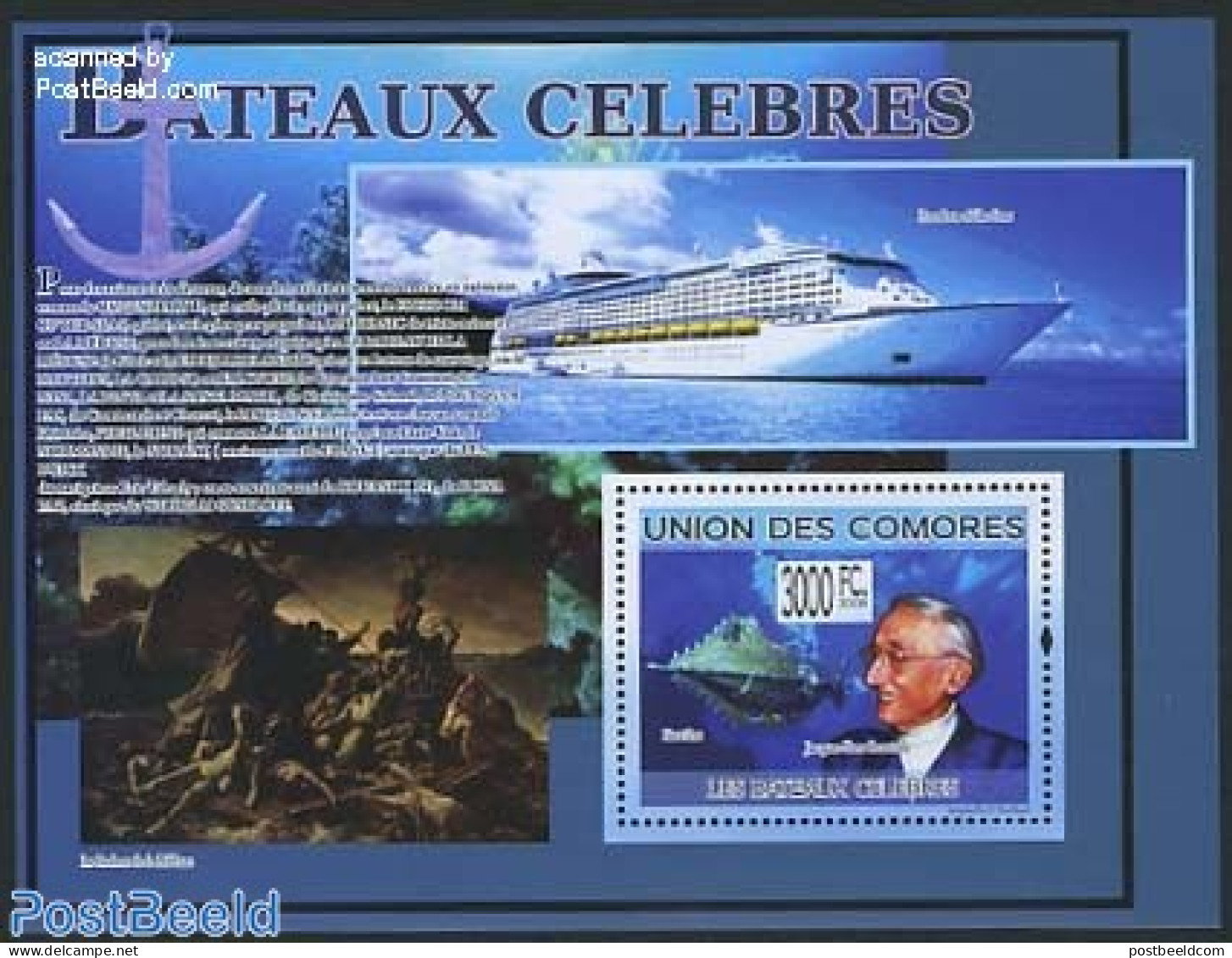 Comoros 2009 Ships, Jacques Cousteau S/s, Mint NH, History - Transport - Explorers - Ships And Boats - Erforscher