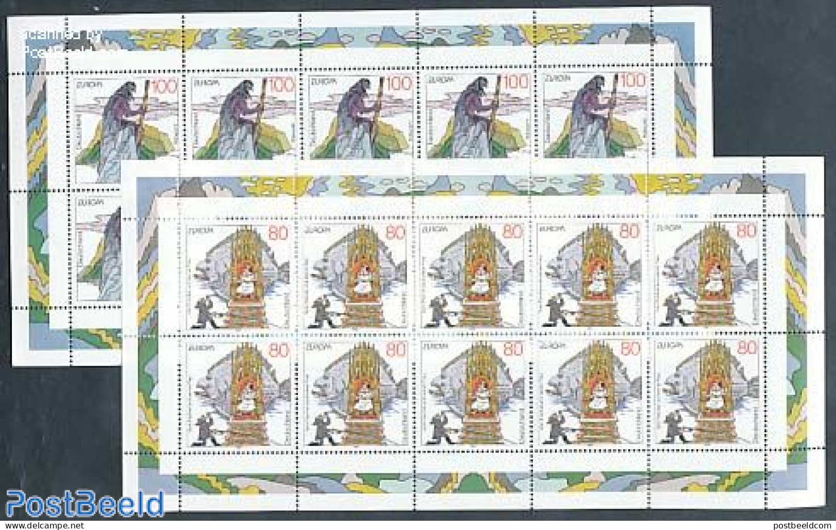 Germany, Federal Republic 1997 Europa, Legends 2 M/s, Mint NH, History - Nature - Europa (cept) - Fish - Fishing - Hor.. - Unused Stamps