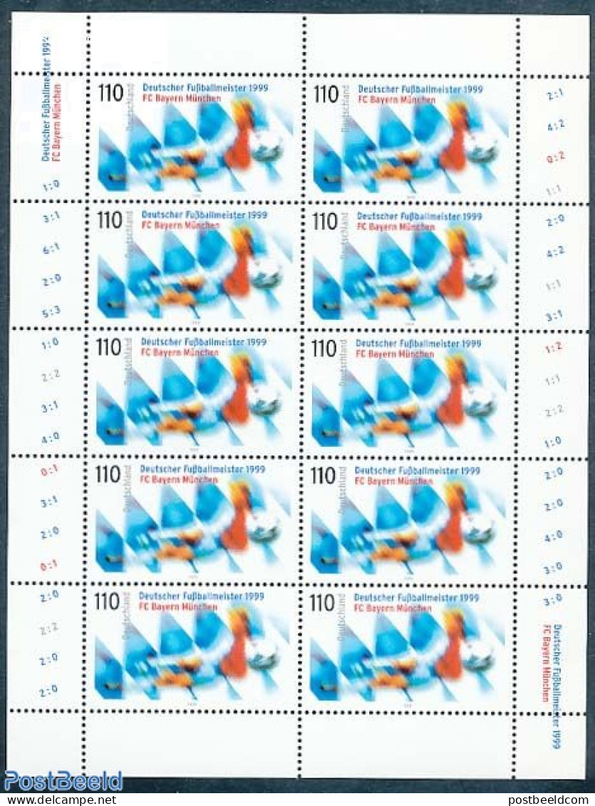 Germany, Federal Republic 1999 Football Championship M/s, Mint NH, Sport - Football - Unused Stamps
