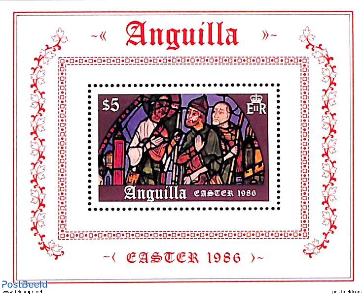 Anguilla 1986 Easter S/s, Mint NH, Art - Stained Glass And Windows - Glasses & Stained-Glasses
