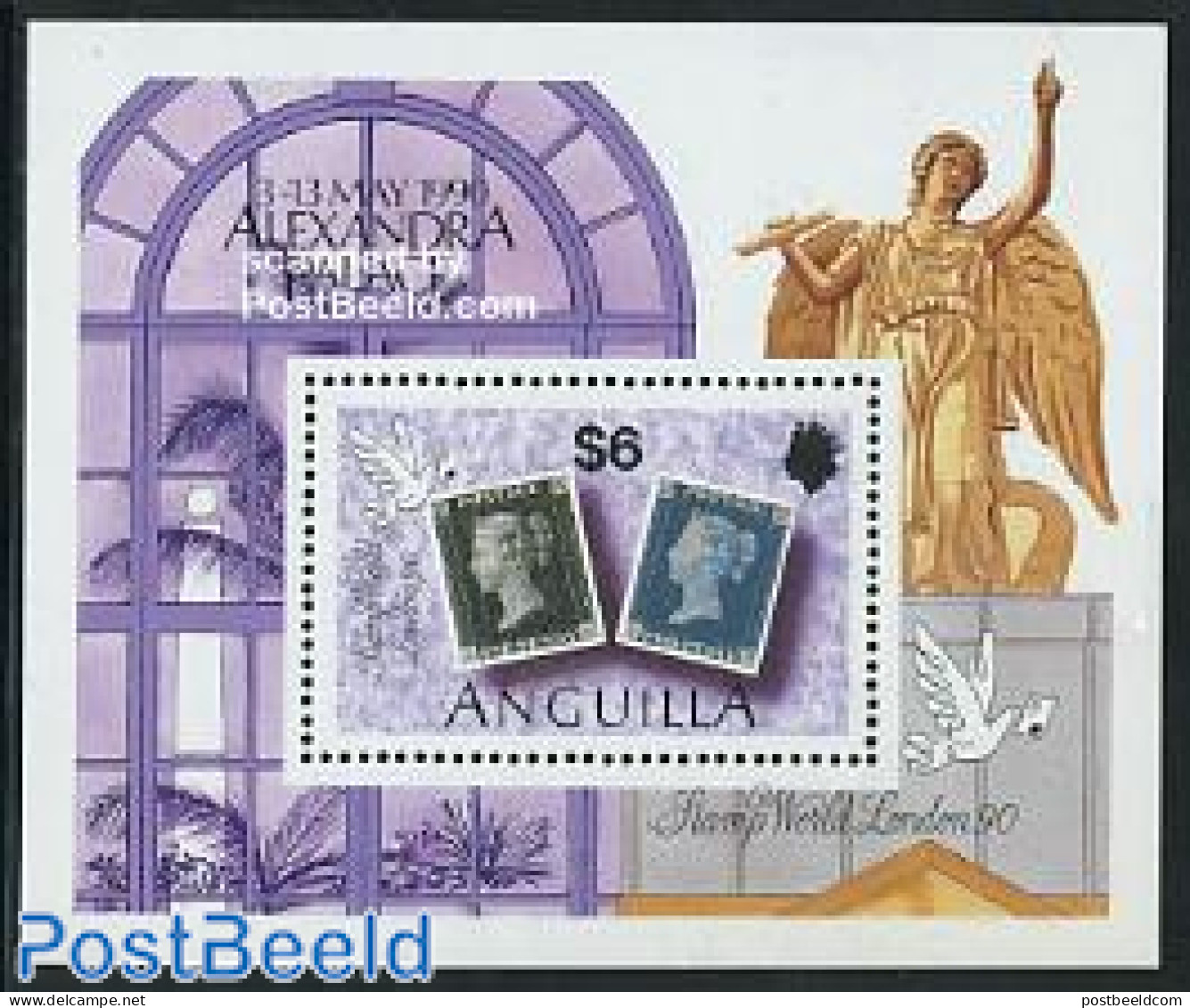 Anguilla 1990 London 90 S/s, Mint NH, Philately - Stamps On Stamps - Briefmarken Auf Briefmarken