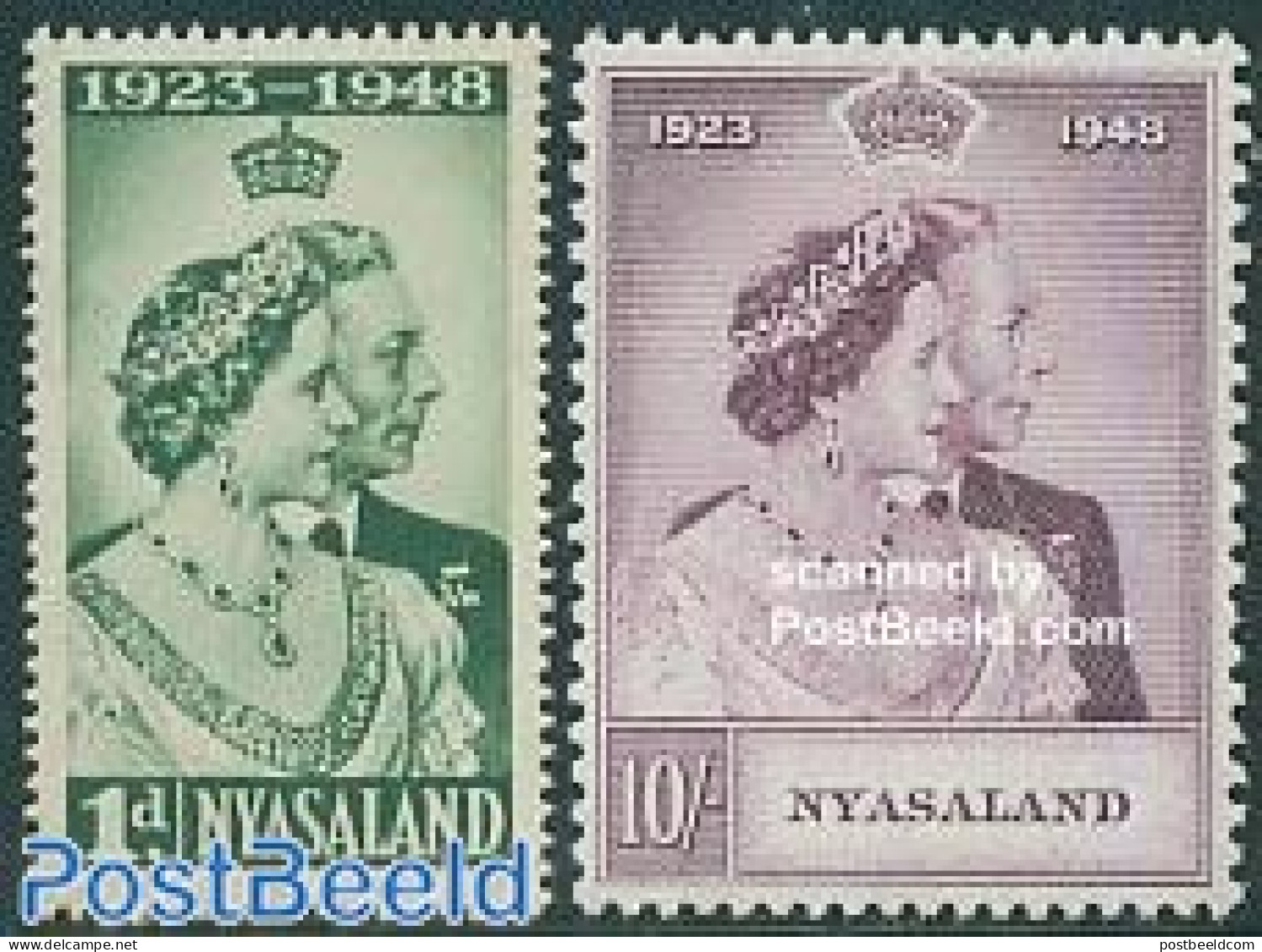 Nyasaland 1948 Silver Wedding 2v, Mint NH, History - Kings & Queens (Royalty) - Königshäuser, Adel