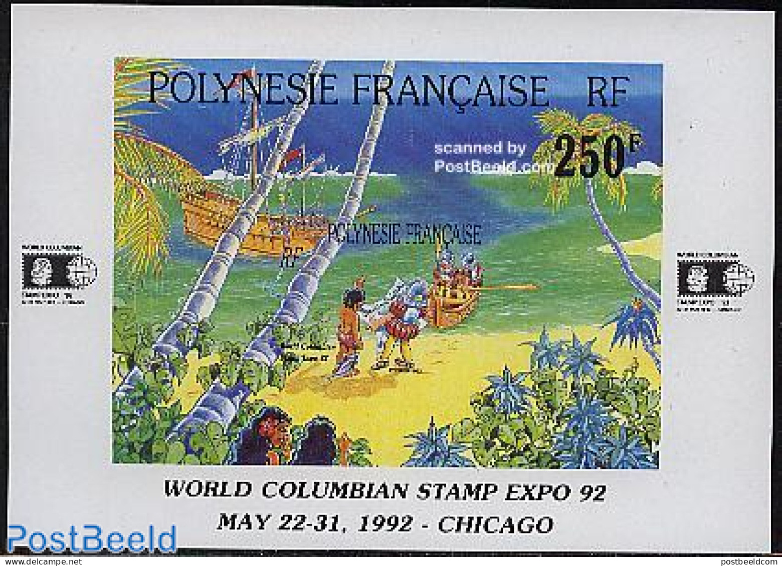 French Polynesia 1992 Columbian Stamp Expo S/s, Mint NH, History - Transport - Explorers - Ships And Boats - Ongebruikt