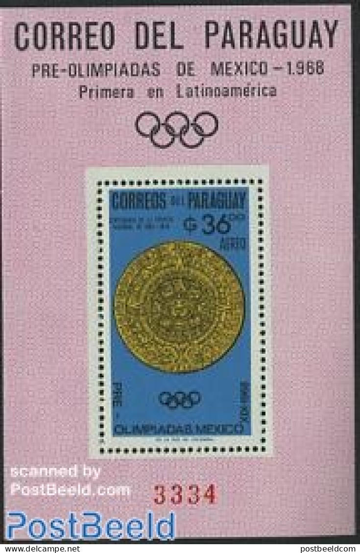 Paraguay 1966 Pre Olympic Games S/s, Mint NH, Sport - Olympic Games - Paraguay