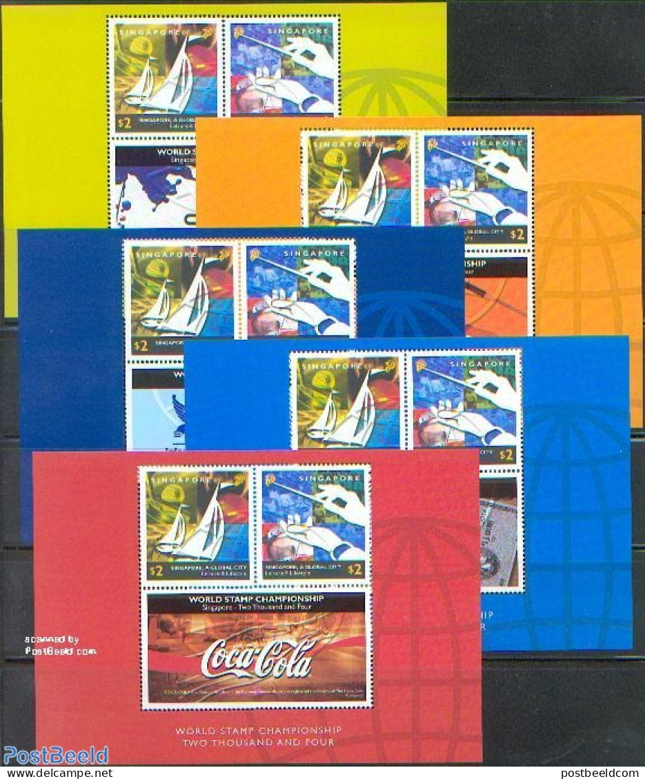 Singapore 2002 Global City 5 S/s, Mint NH, Performance Art - Sport - Transport - Music - Sailing - Ships And Boats - Musik