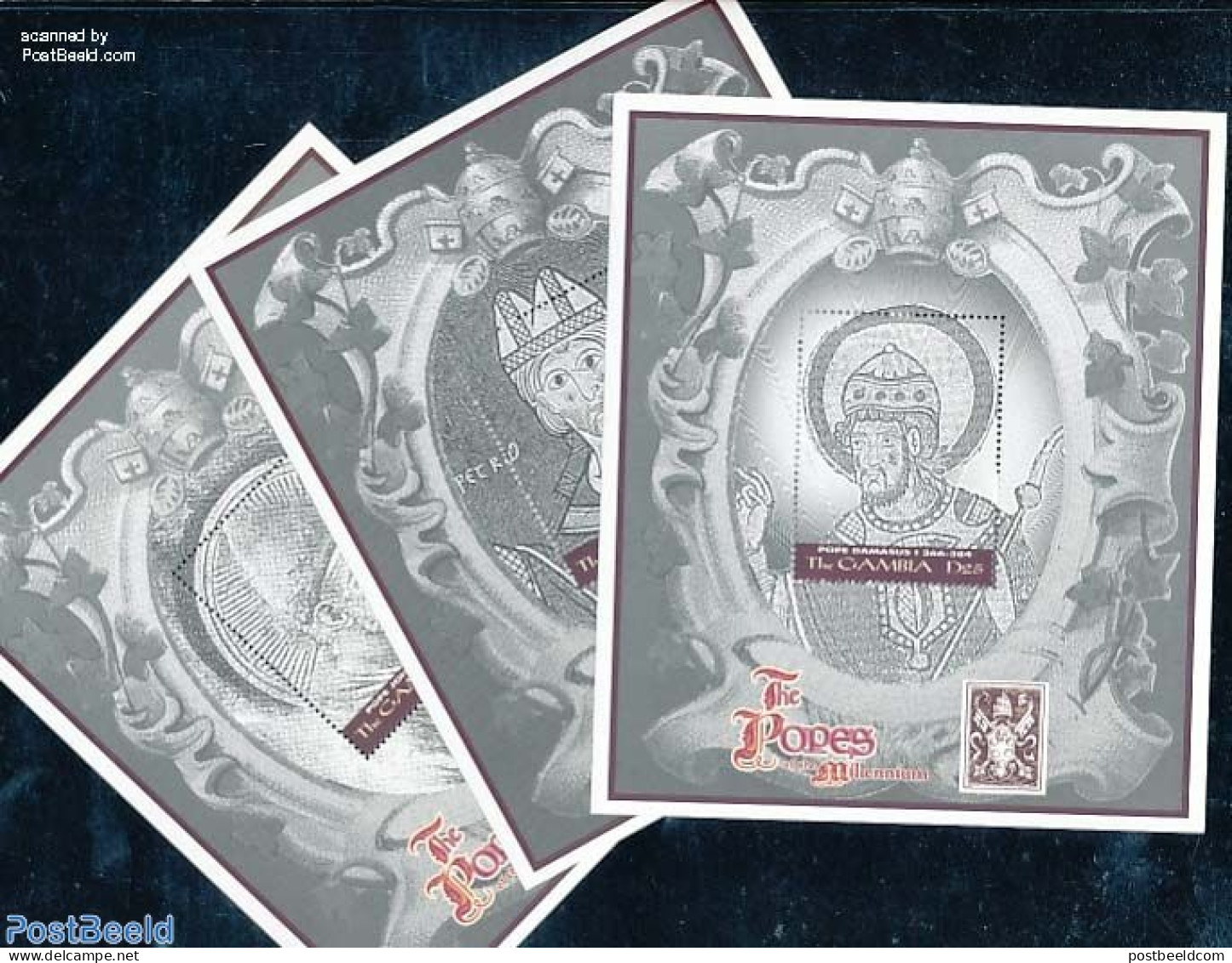 Gambia 2000 Popes In History 3 S/s, Mint NH, Religion - Pope - Religion - Papes