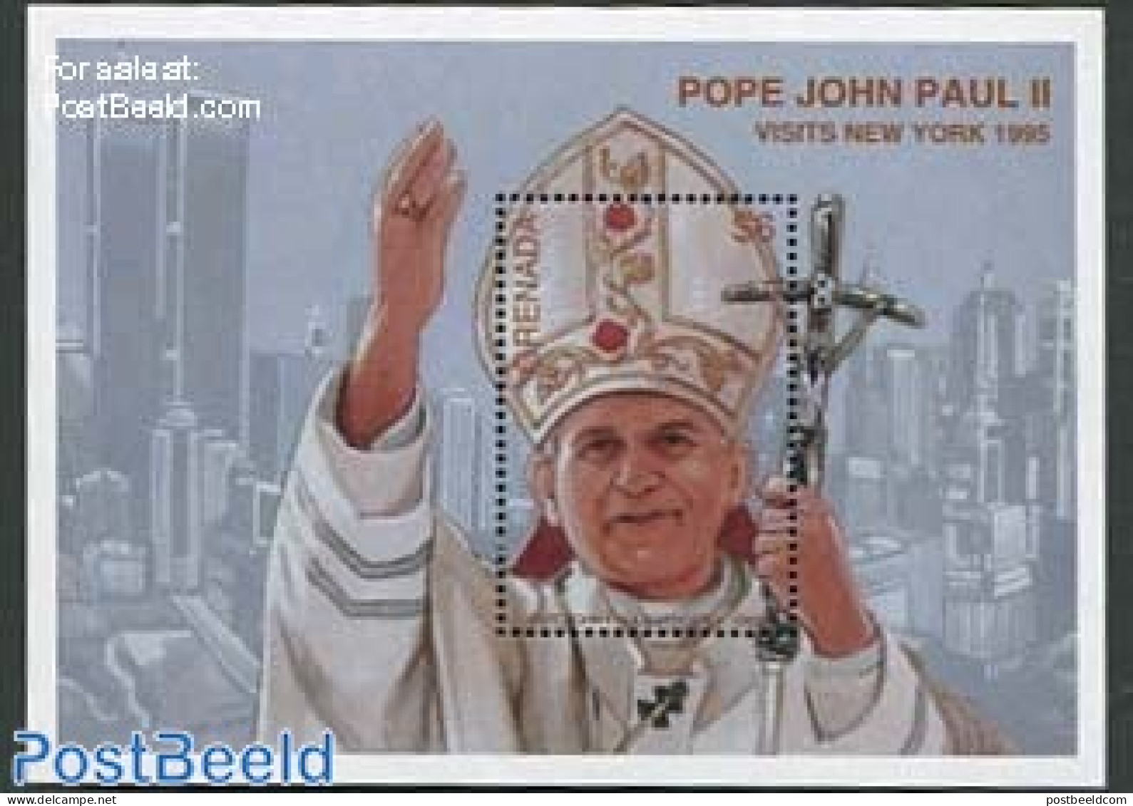 Grenada 1995 Popes Visit S/s, Mint NH, Religion - Pope - Religion - Papes