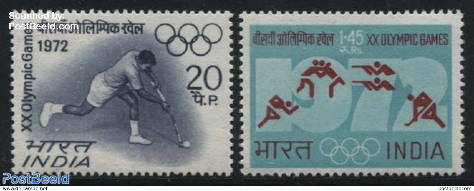 India 1972 Olympic Games 2v, Mint NH, Sport - Hockey - Olympic Games - Nuevos