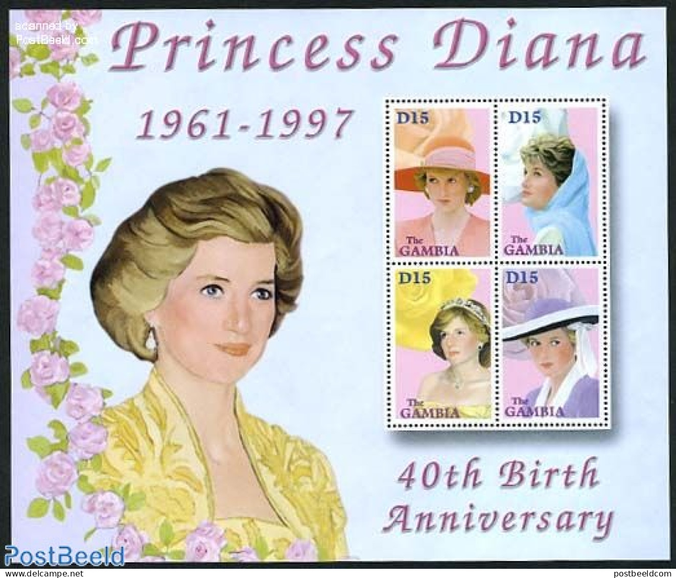 Gambia 2002 Princess Diana 4v M/s, Mint NH, History - Kings & Queens (Royalty) - Königshäuser, Adel