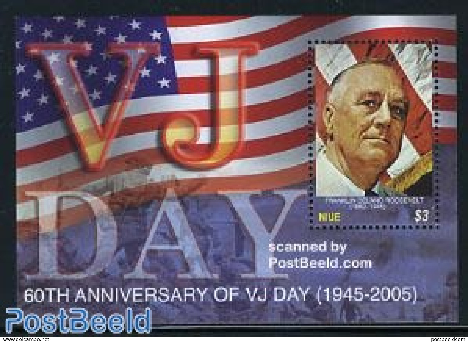 Niue 2006 VJ Day S/s, Mint NH, History - American Presidents - World War II - WO2