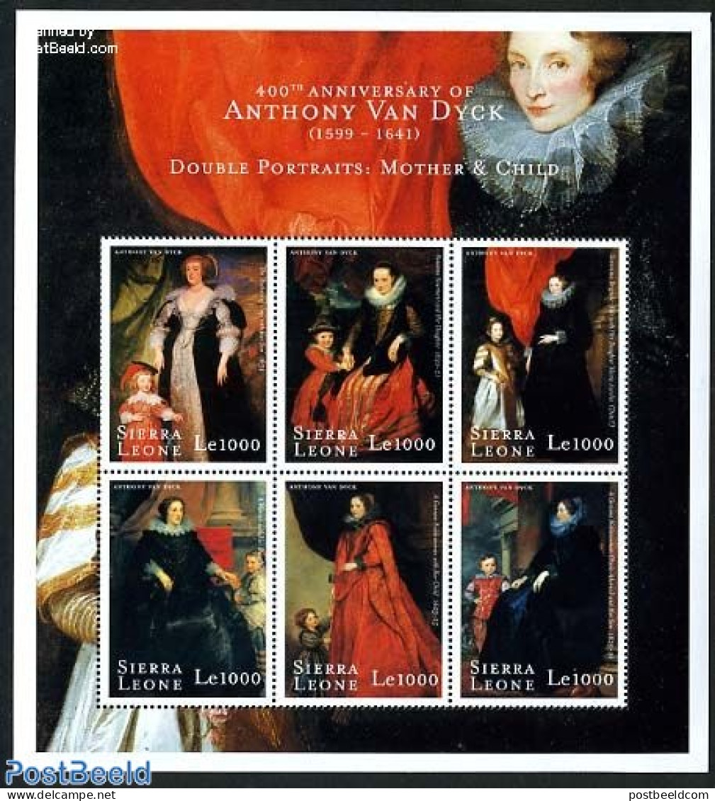 Sierra Leone 2000 Anthony Van Dyck 6v M/s, Mint NH, History - Netherlands & Dutch - Art - Paintings - Geographie