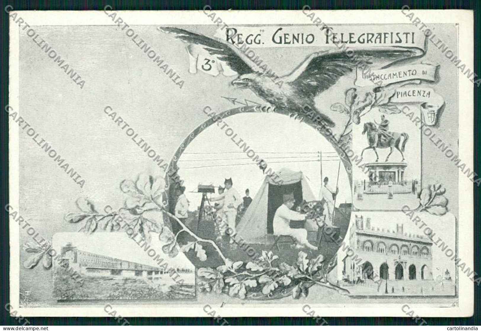 Piacenza Militari Genio Telegrafisti Cartolina QQ9663 - Piacenza