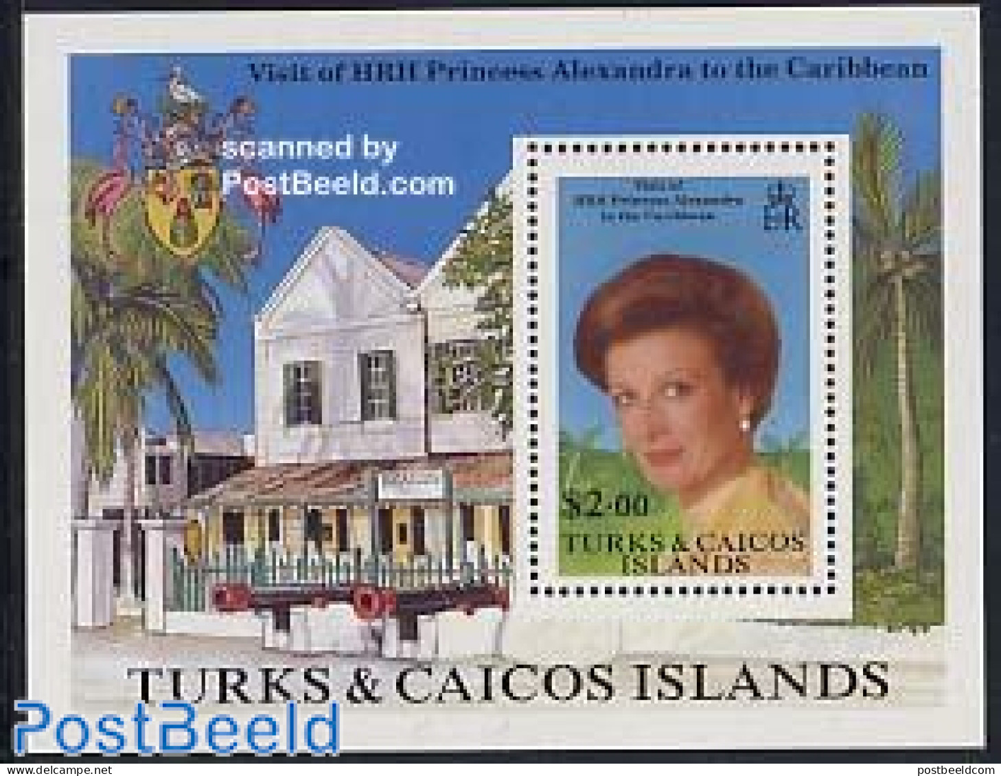 Turks And Caicos Islands 1988 Alexandra Visit S/s, Mint NH, History - Kings & Queens (Royalty) - Royalties, Royals