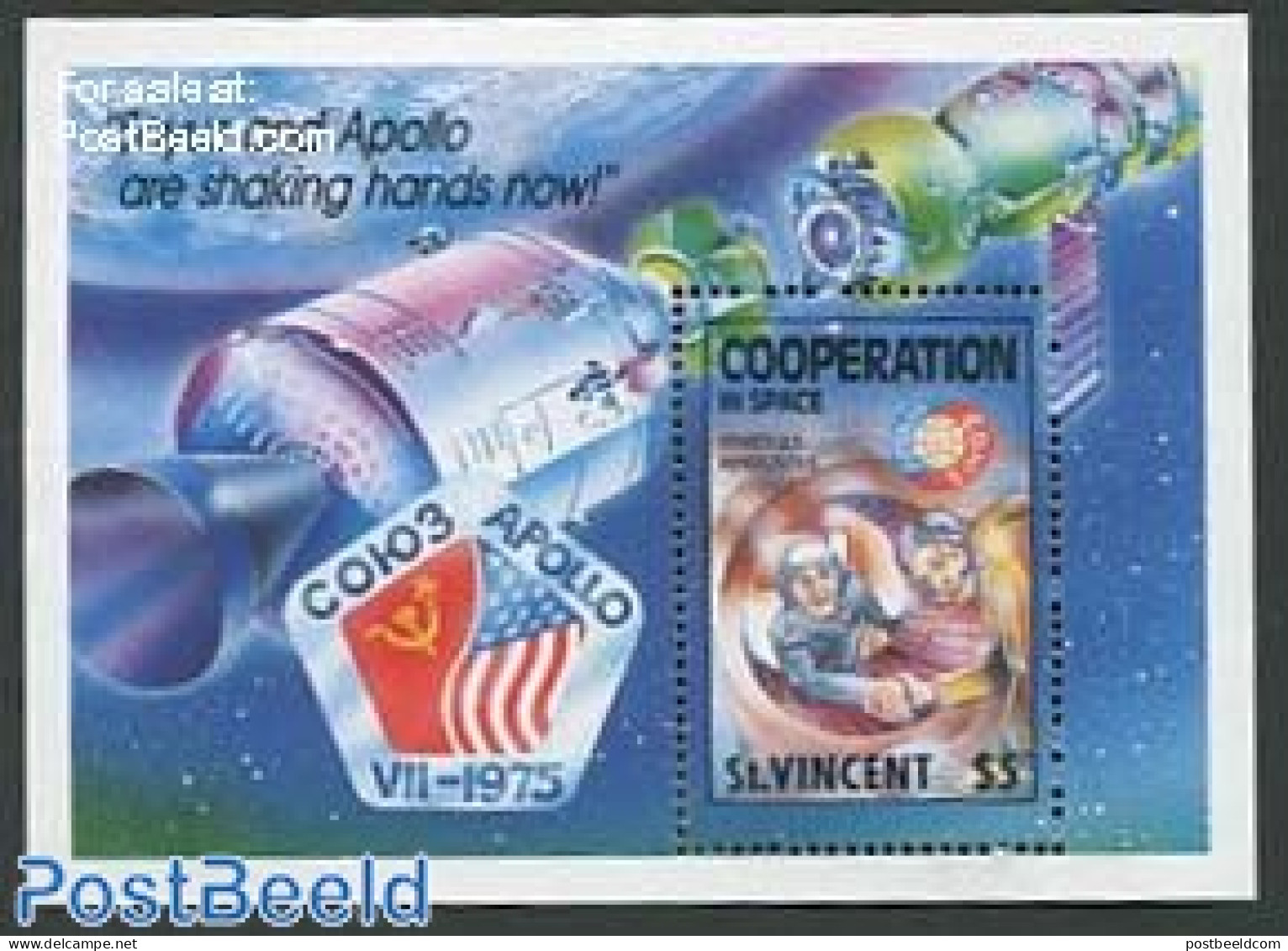 Saint Vincent 1989 Space Co-operation S/s, Mint NH, Transport - Space Exploration - St.Vincent (1979-...)