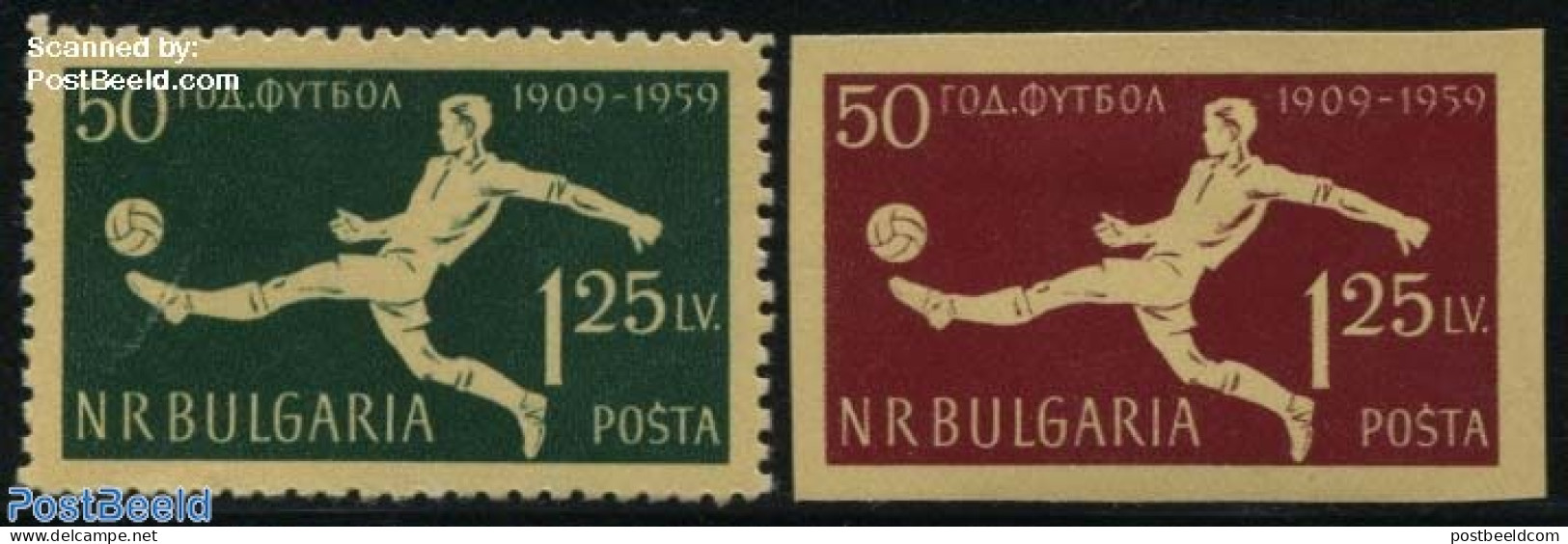 Bulgaria 1959 Football Games 2v (1v Imperforated), Mint NH, Sport - Football - Unused Stamps
