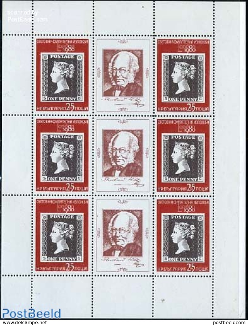 Bulgaria 1980 London 80 M/s, Mint NH, Sir Rowland Hill - Stamps On Stamps - Nuevos