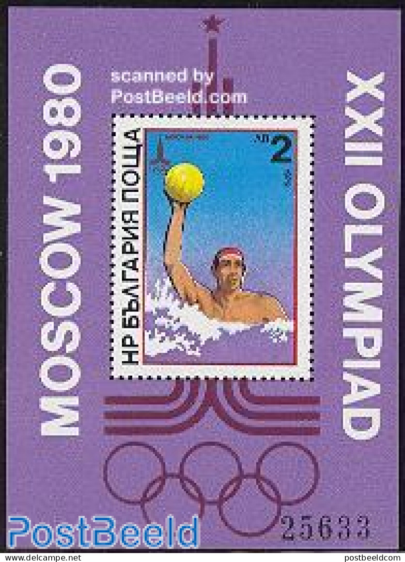 Bulgaria 1979 Olympic Games, Waterpolo S/s, Mint NH, Sport - Olympic Games - Swimming - Neufs