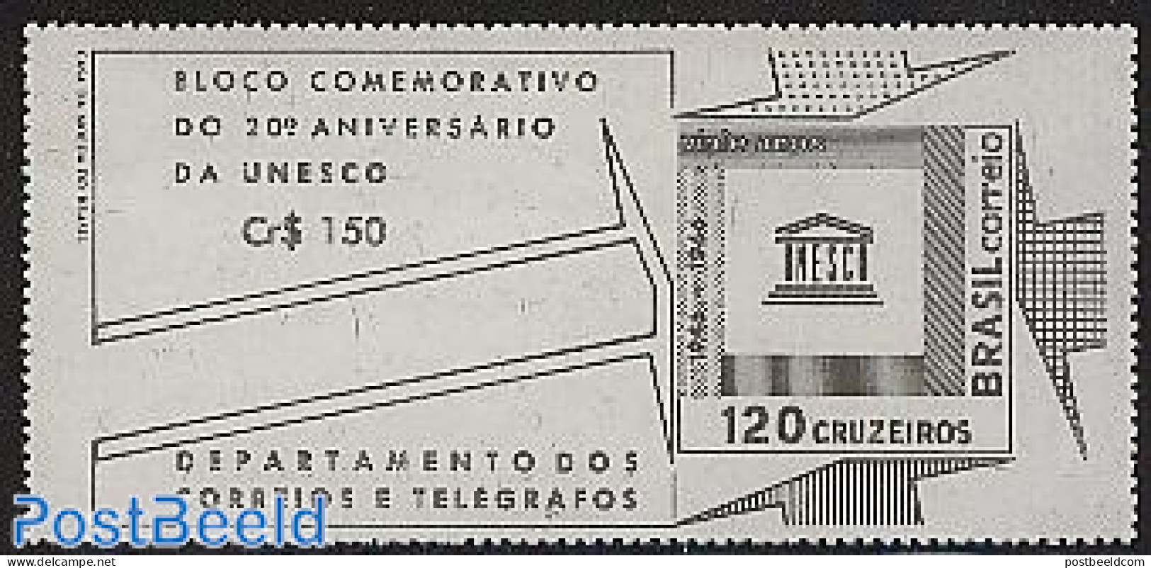 Brazil 1966 UNESCO S/s, Mint NH, History - Unesco - Unused Stamps