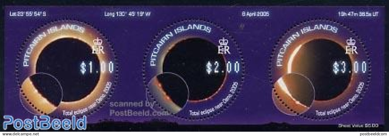 Pitcairn Islands 2005 Solar Eclipse S/s, Mint NH, Science - Various - Astronomy - Round-shaped Stamps - Astrologia