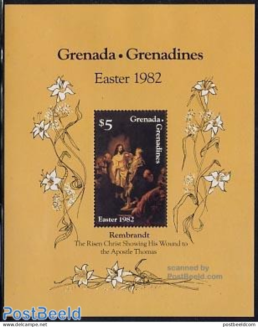 Grenada Grenadines 1982 Easter, Rembrandt S/s, Mint NH, Paintings - Rembrandt - Grenade (1974-...)