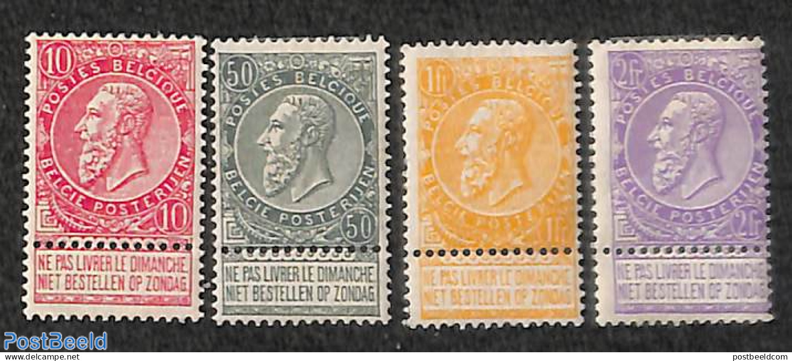Belgium 1897 Definitives 4v, Leopold I, Unused (hinged) - Ongebruikt