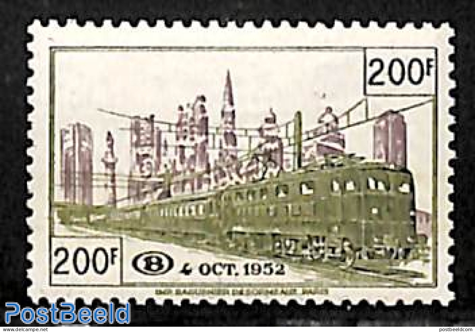 Belgium 1953 Railway Stamp, North South Line 1v, Mint NH, Transport - Railways - Ongebruikt