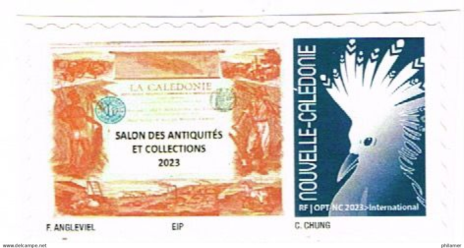 NOUVELLE CALEDONIE CALEDONIA Timbre Personnalise  A Moi Prive F. Angleviel Salon Antiquites Action Share Dec 2023 50 Ex. - Neufs