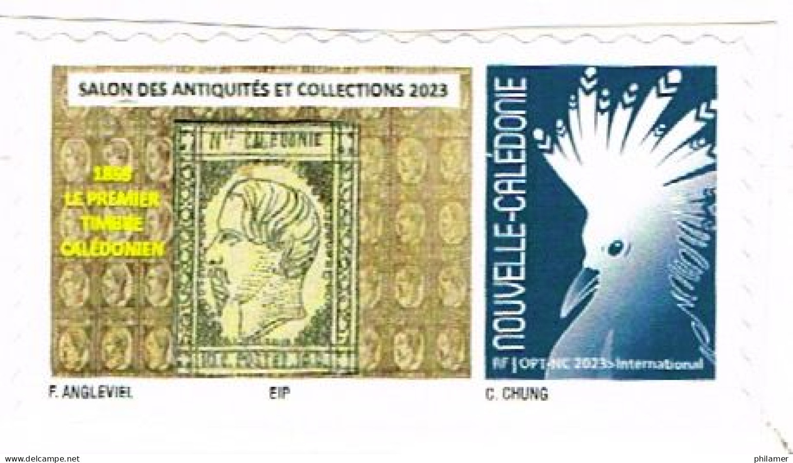 NOUVELLE CALEDONIE CALEDONIA Timbre Personnalise  A Moi Prive F. Angleviel Salon Antiquites Triquera Dec 2023 50 Ex. - Unused Stamps