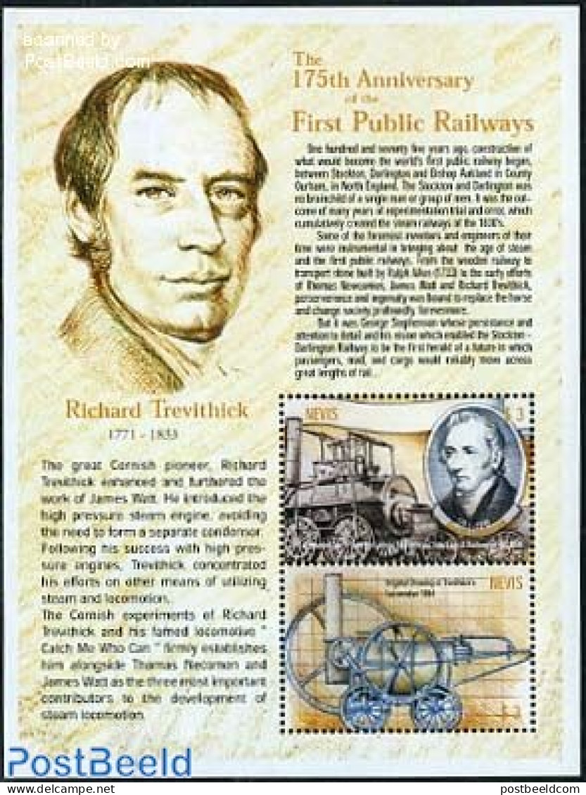 Nevis 2000 First Public Railways 2v M/s, Mint NH, Transport - Railways - Trains