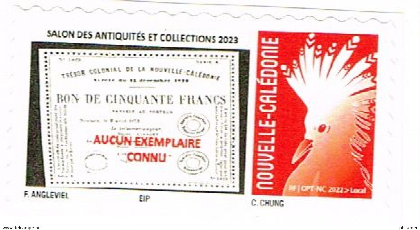 NOUVELLE CALEDONIE CALEDONIA Timbre Personnalise  A Moi Prive F. Angleviel Salon Antiquites Billet Banque De 2023 50 Ex. - Nuovi