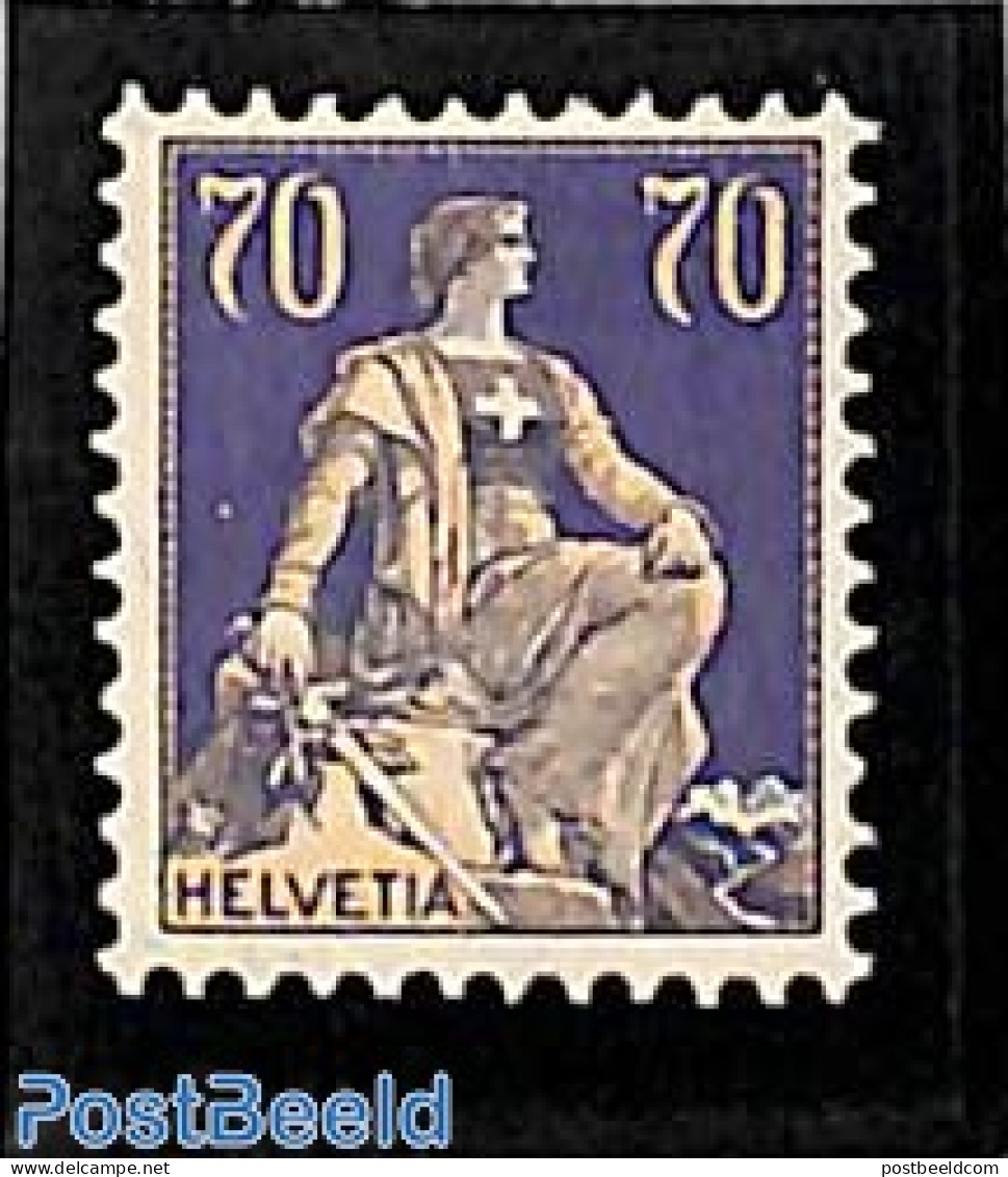 Switzerland 1921 70c, Violet/brown, Stamp Out Of Set, Unused (hinged) - Nuevos
