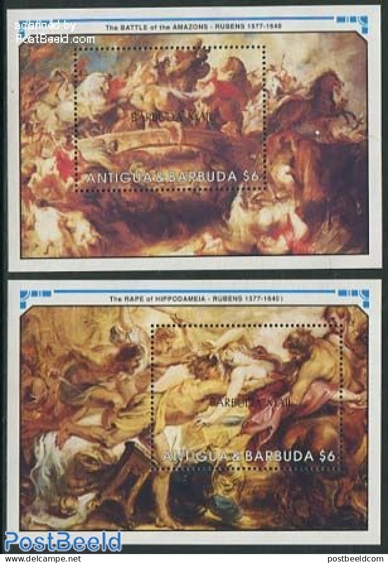 Barbuda 1991 Rubens 350th Anniversary Of Death 2 S/s, Mint NH, Art - Paintings - Rubens - Barbuda (...-1981)