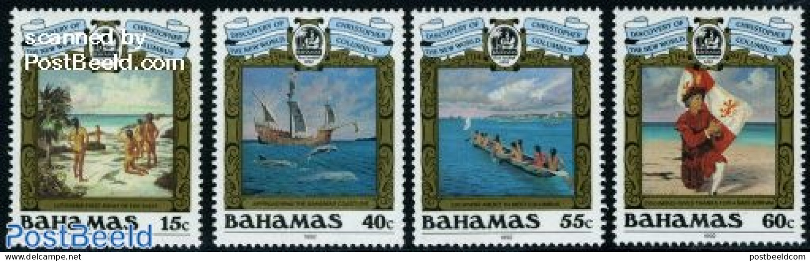 Bahamas 1992 Discovery Of America 4v, Mint NH, History - Transport - Explorers - Ships And Boats - Explorers