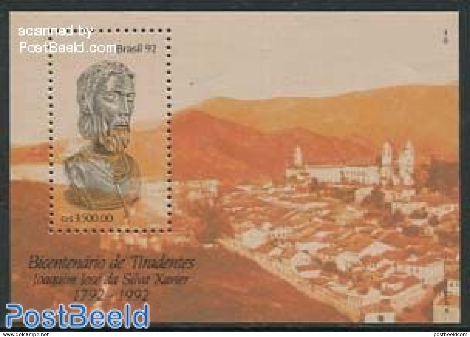 Brazil 1992 Jose Da Silva Xavier S/s, Mint NH, Art - Sculpture - Unused Stamps