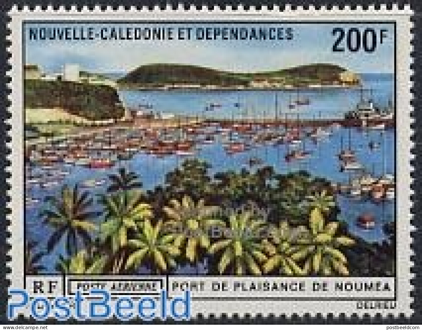 New Caledonia 1971 Yacht Harbour 1v, Mint NH, Transport - Ships And Boats - Ungebraucht