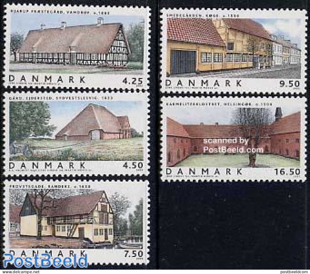 Denmark 2005 Farms 5v, Mint NH, Transport - Ships And Boats - Art - Architecture - Neufs