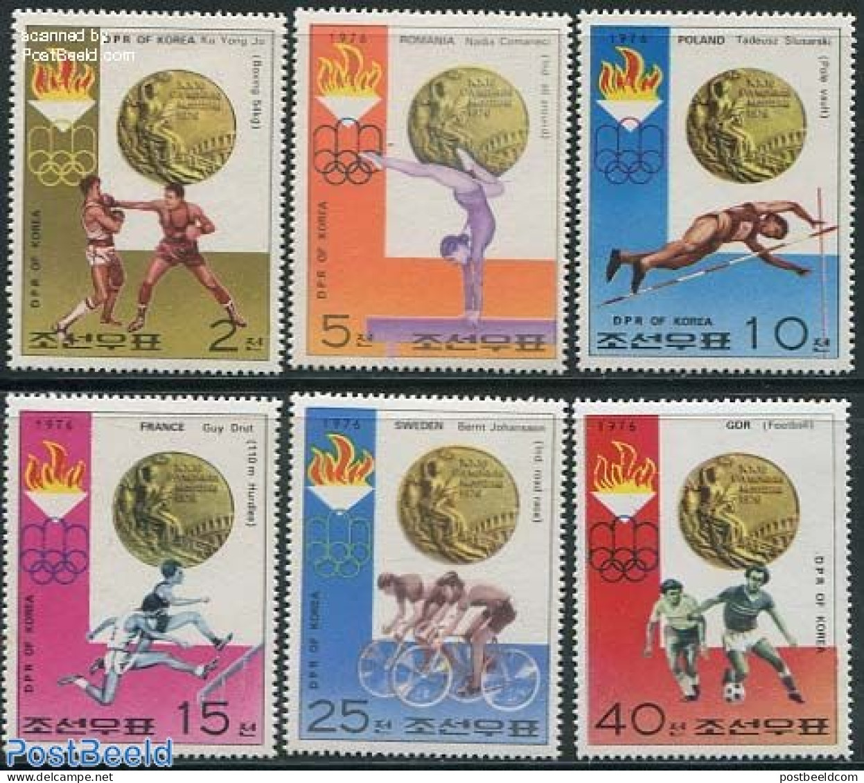 Korea, North 1976 Olympic Winners 6v, Mint NH, Sport - Olympic Games - Corée Du Nord