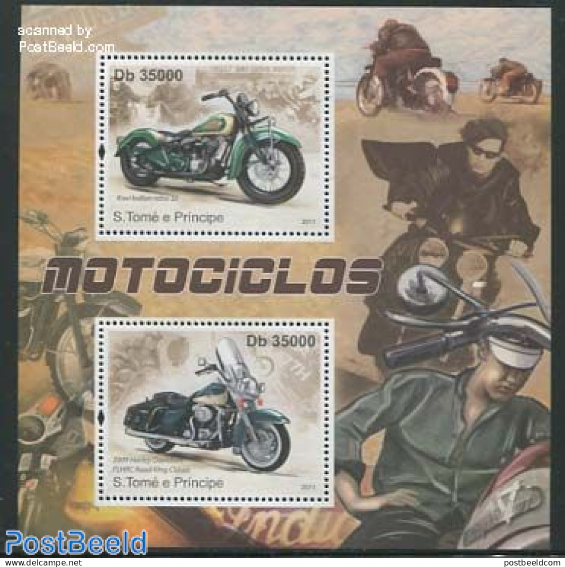 Sao Tome/Principe 2011 Motorcycles 2v M/s, Mint NH, Transport - Motorcycles - Motos