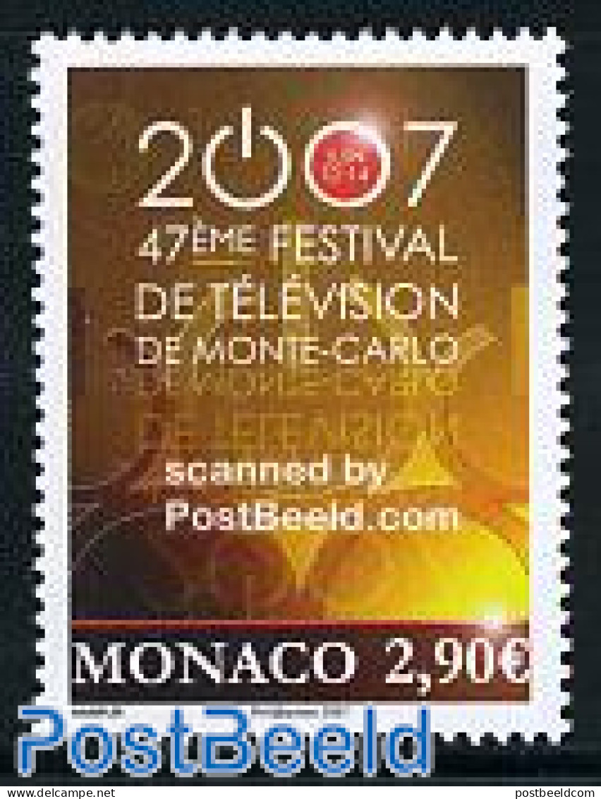 Monaco 2007 Television Festival 1v, Mint NH, Performance Art - Radio And Television - Neufs