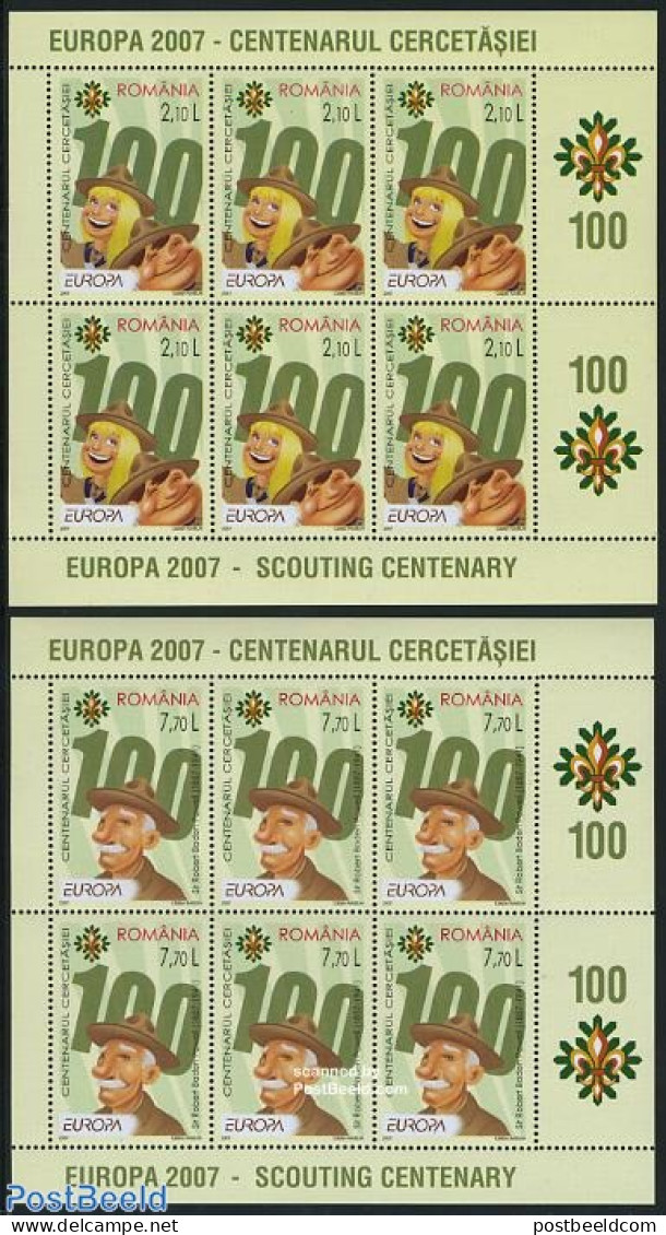 Romania 2007 Europa, Scouting 2 M/s, Mint NH, History - Sport - Europa (cept) - Scouting - Unused Stamps