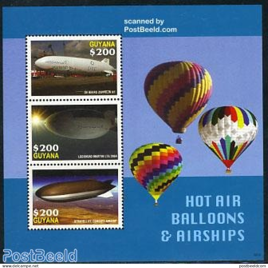 Guyana 2006 Hot Air Balloons & Airships S/s, Mint NH, Transport - Balloons - Zeppelins - Montgolfières