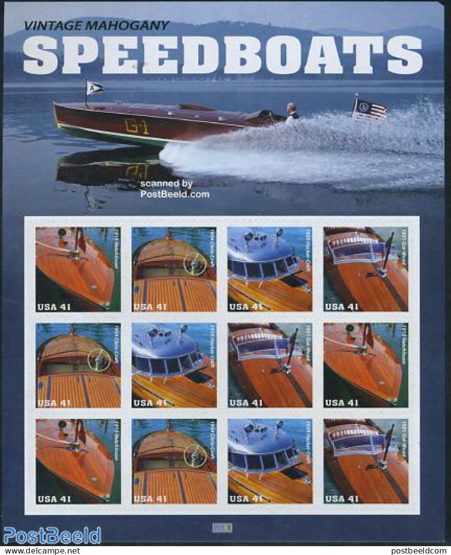 United States Of America 2007 Speedboats M/s (with 3 Sets), Mint NH, Transport - Ships And Boats - Nuovi