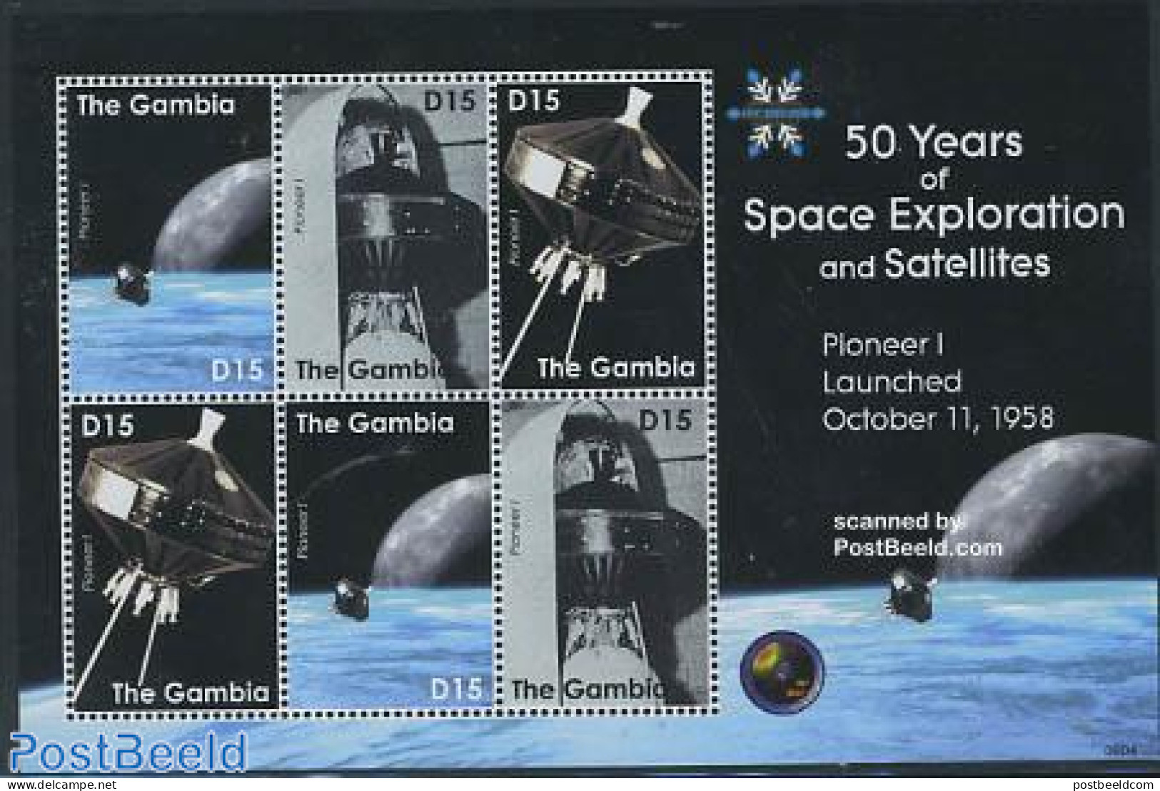 Gambia 2008 50 Years Of Space Exploration 6v M/s, Mint NH, Transport - Space Exploration - Gambia (...-1964)