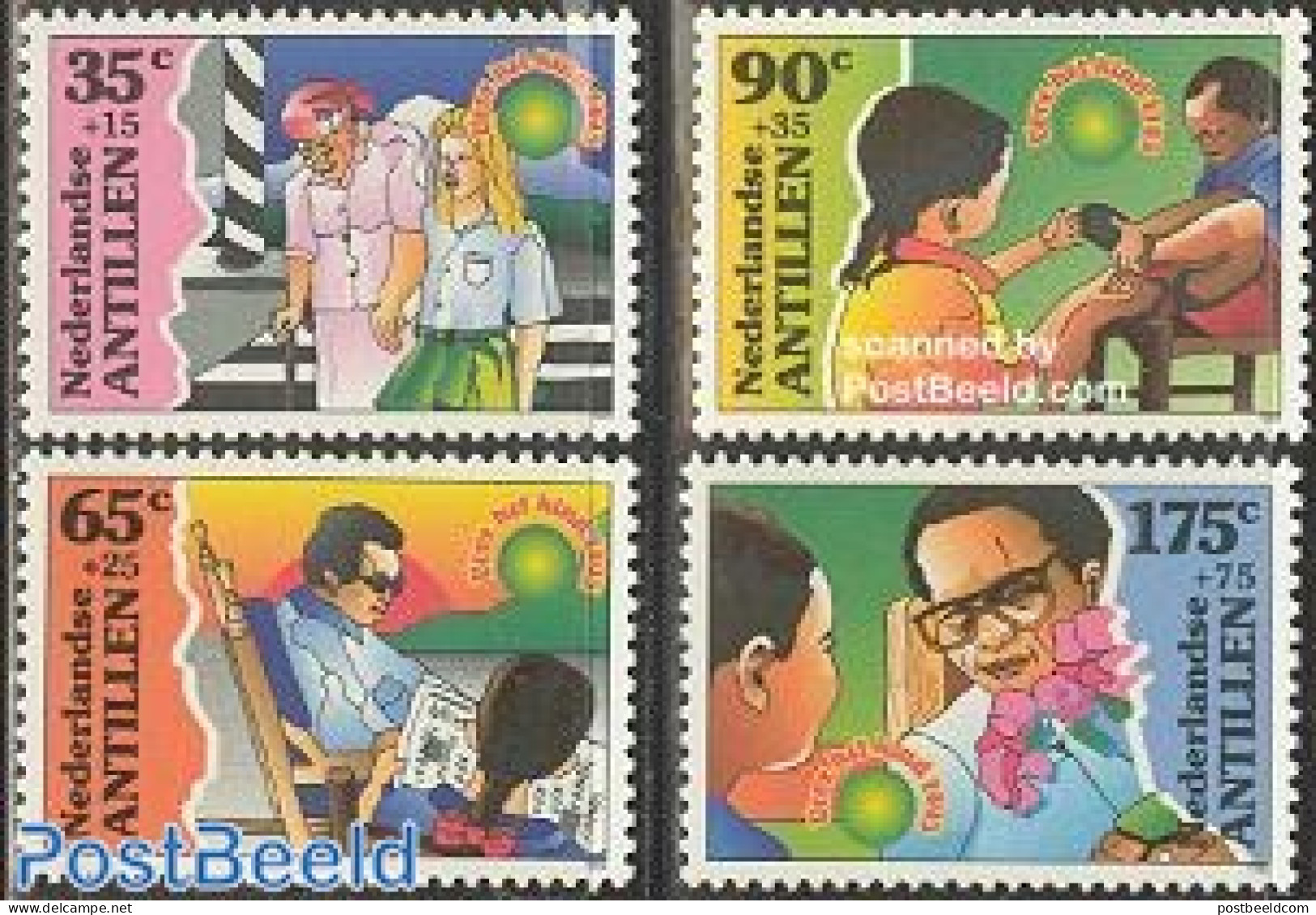 Netherlands Antilles 1995 Child Welfare 4v, Mint NH, Transport - Traffic Safety - Accidentes Y Seguridad Vial
