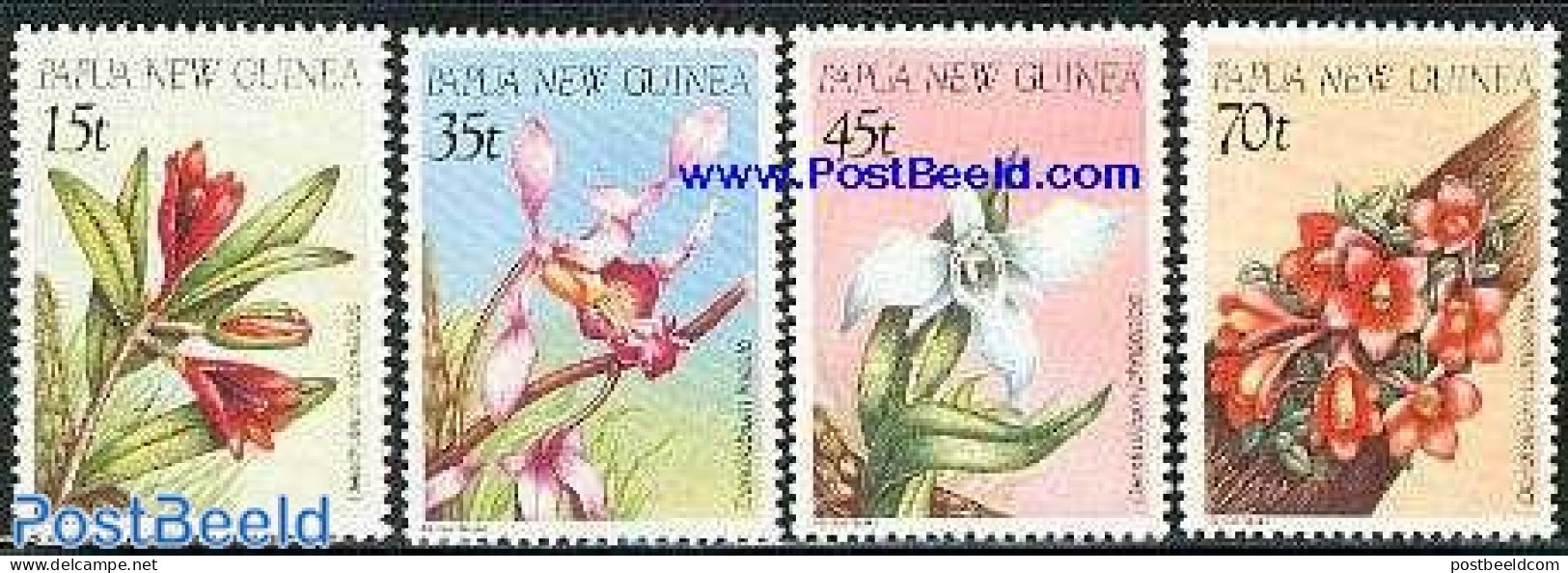 Papua New Guinea 1986 Orchids 4v, Mint NH, Nature - Flowers & Plants - Orchids - Papúa Nueva Guinea