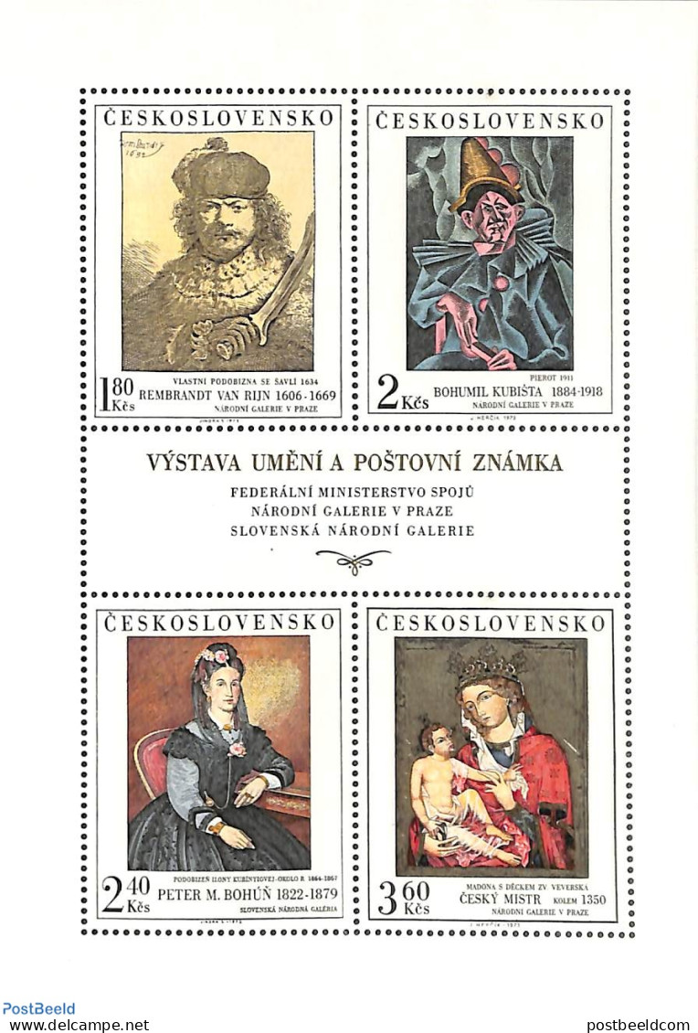 Czechoslovkia 1973 Paintings S/s, Mint NH, History - Performance Art - Netherlands & Dutch - Circus - Art - Paintings - Otros & Sin Clasificación