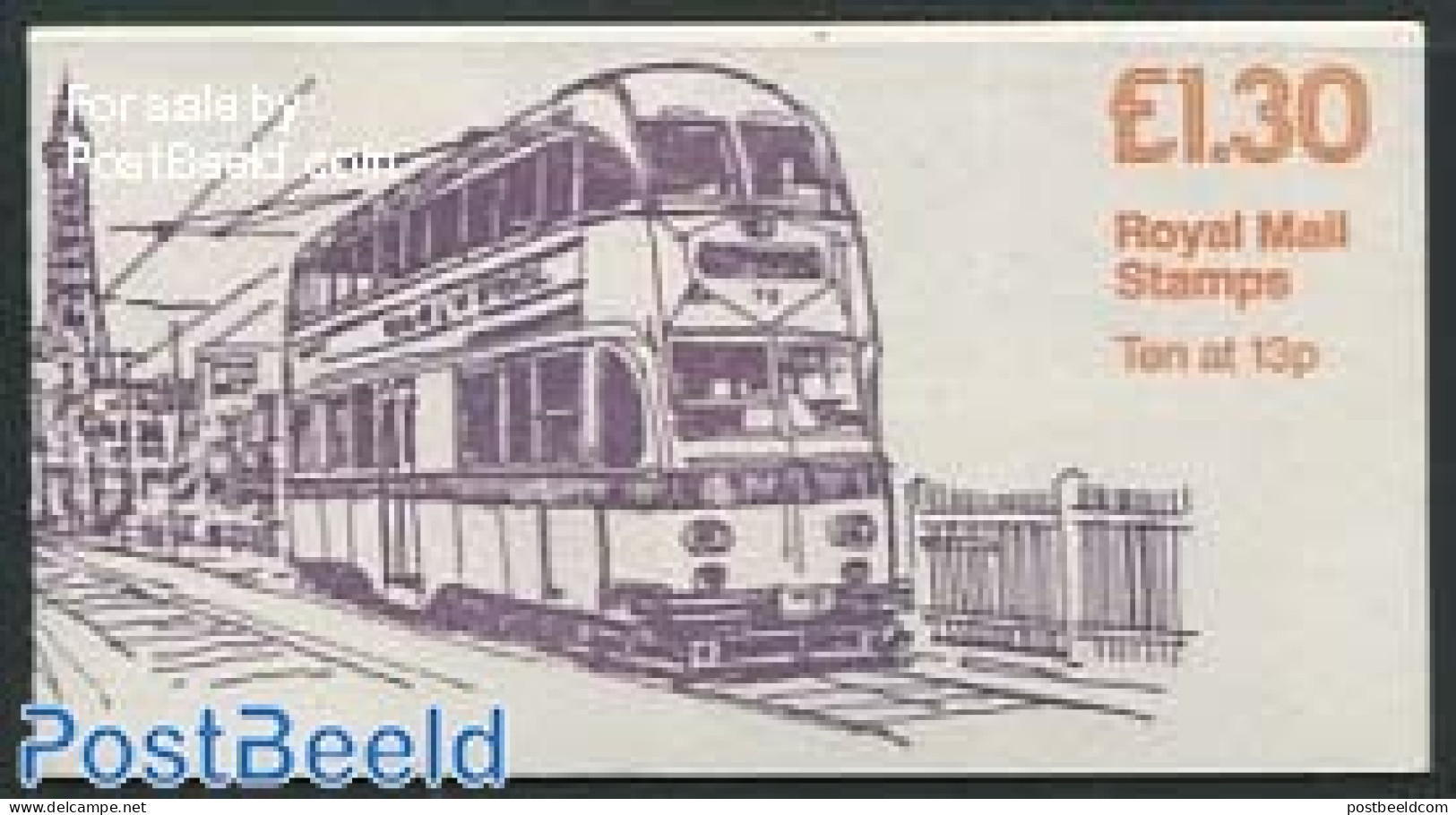 Great Britain 1984 Def. Booklet, Blackpool, Selvedge At Left, Mint NH, Transport - Stamp Booklets - Railways - Trams - Unused Stamps