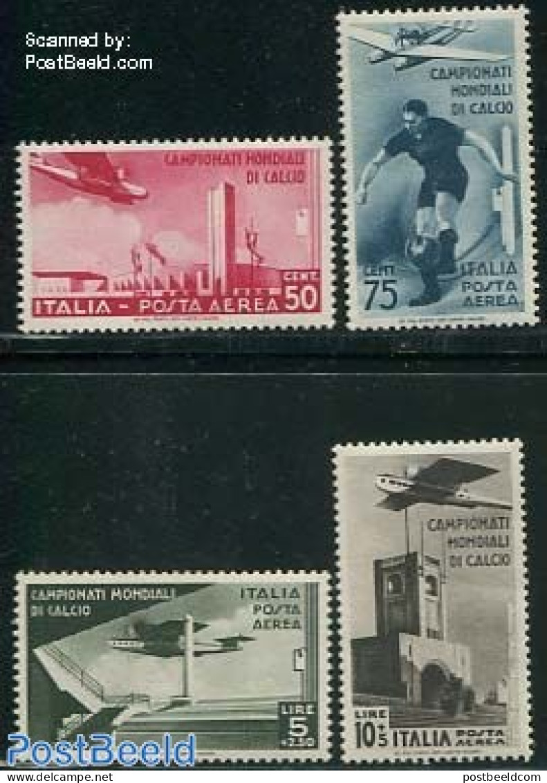 Italy 1934 Football Championship 4v, Only Airmails, Mint NH, Sport - Transport - Football - Sport (other And Mixed) - .. - Other & Unclassified