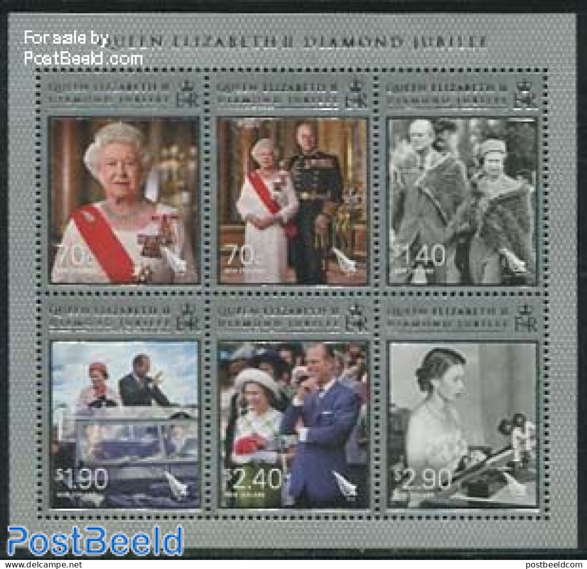 New Zealand 2012 Diamond Jubilee 6v M/s, Mint NH, History - Transport - Decorations - Kings & Queens (Royalty) - Autom.. - Ungebraucht