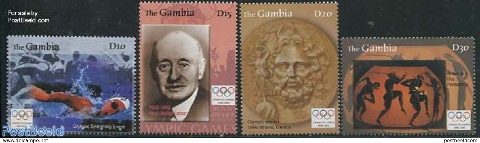 Gambia 2004 Olympic Games Athens 4v, Mint NH, Sport - Olympic Games - Swimming - Zwemmen
